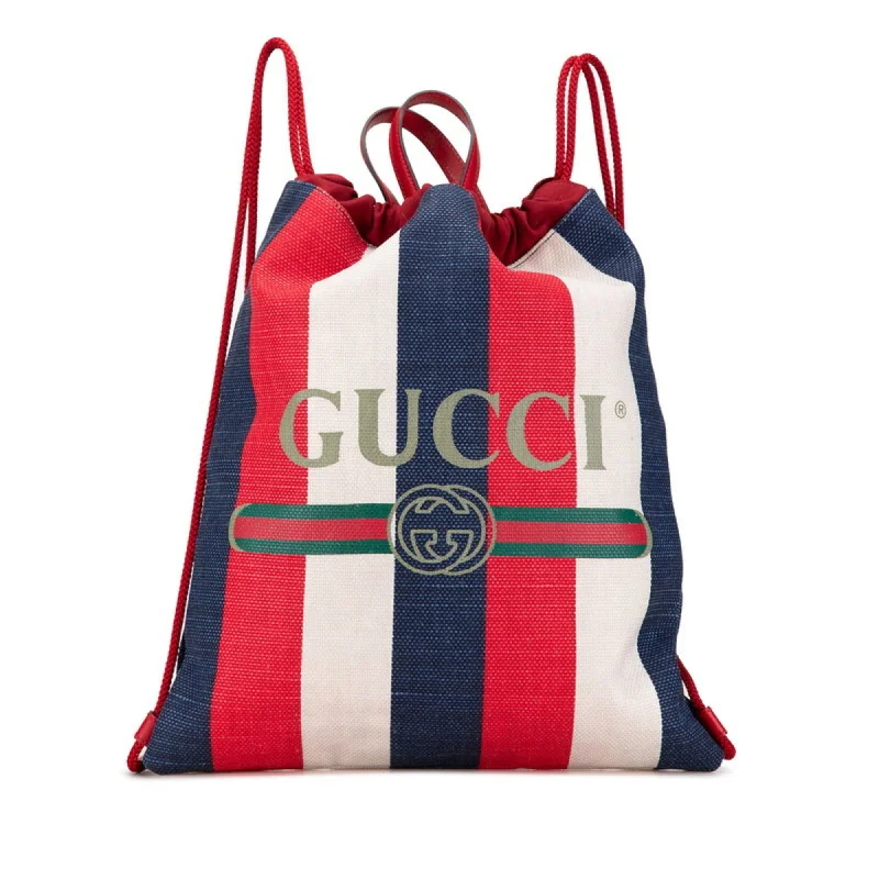 Handle bags with double handles for strength -Gucci   Color  Canvas Leather Backpack (Pre-Owned)