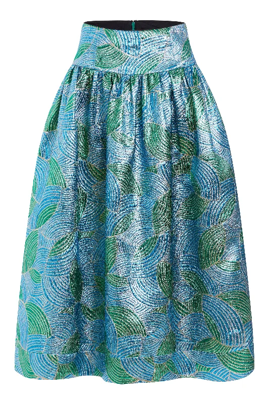 Retro Dresses for Throwback -Fawn Swirl Brocade Skirt