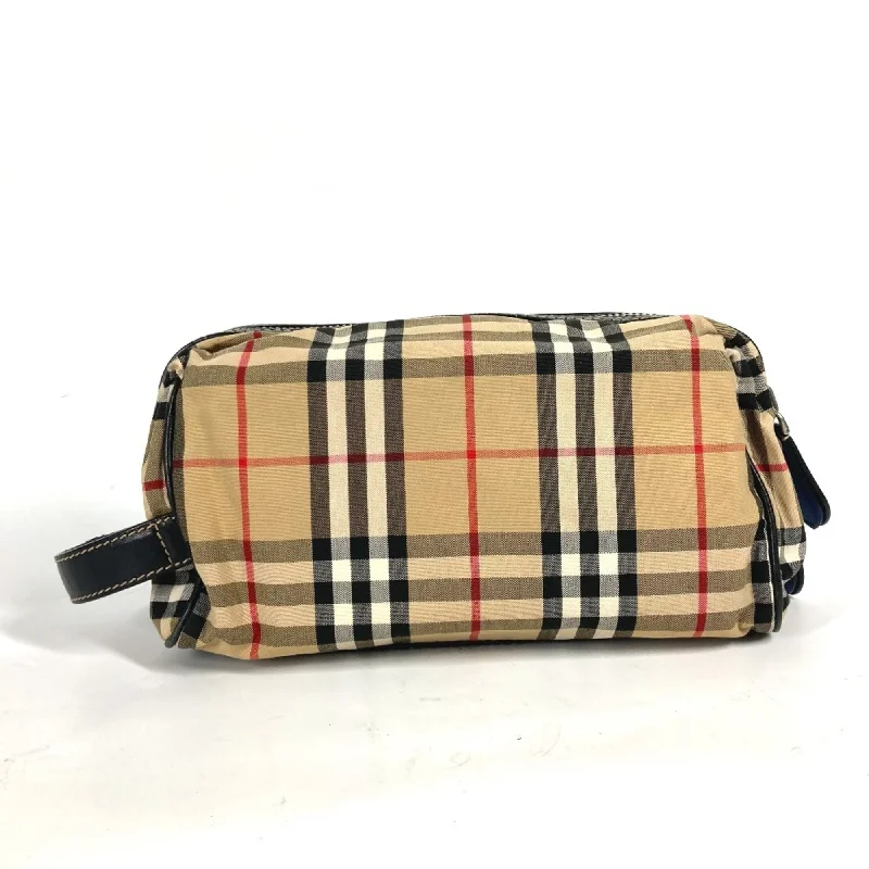 Handle bags with fun slogans for personality -Burberry   Leather Canvas Clutch Bag Pouch (Pre-Owned)