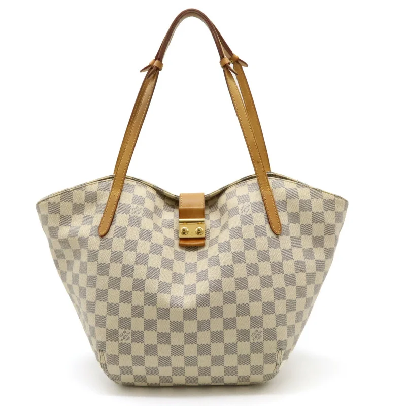 Handle bags with modern cutouts for style -Louis Vuitton Damier Azur Pvc Shoulder Bag Tote Bag (Pre-Owned)