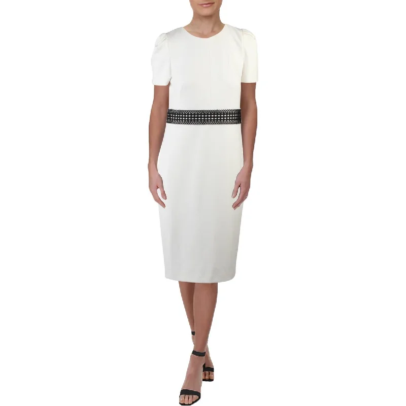 Office Dresses for Business -Calvin Klein Womens Lace Sheath Midi Dress