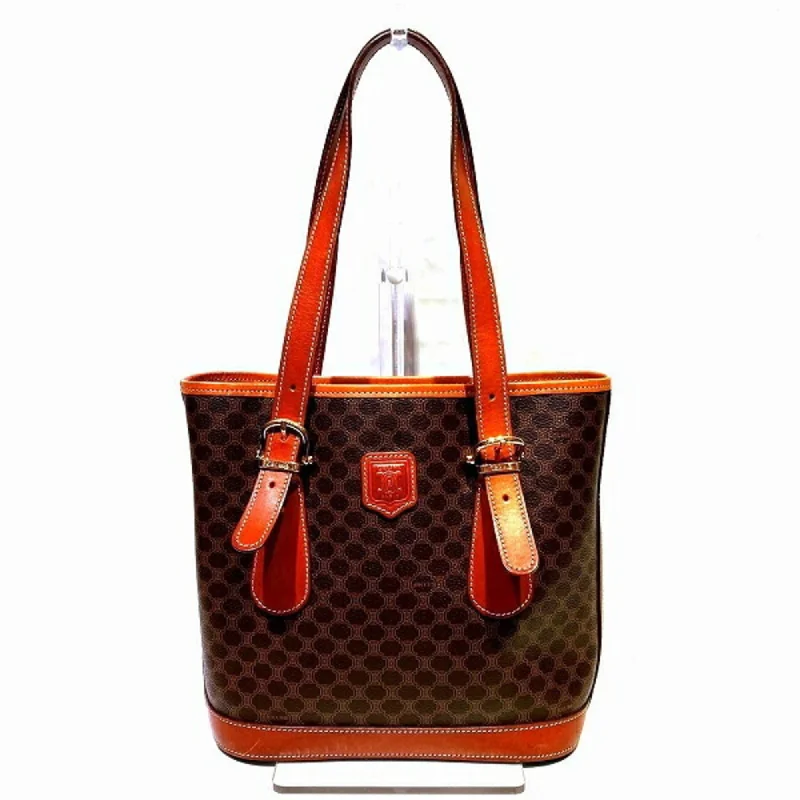 Vegan leather handle bags for eco-friendly chic -Celine  Pvc Leather Handbag Tote Bag (Pre-Owned)