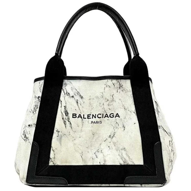 Handle bags with rustic leather for charm -Balenciaga   Canvas Leather Handbag Tote Bag (Pre-Owned)