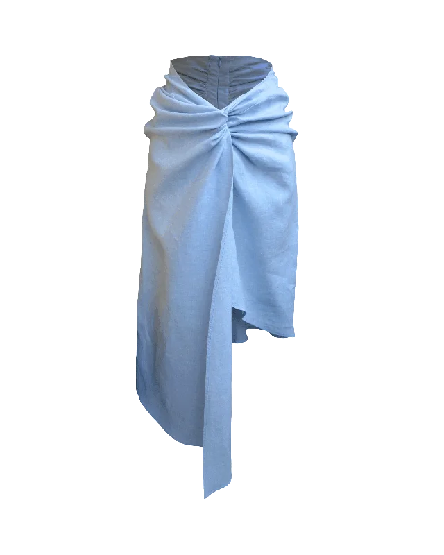 One-shoulder Dresses for Trendy -Pastel Knot Skirt in Ice Blue