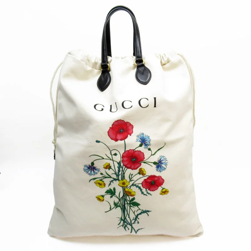 Waterproof handle bags ideal for rainy weather -Gucci  ivory Canvas Leather Handbag Shoulder Bag Tote Bag (Pre-Owned)