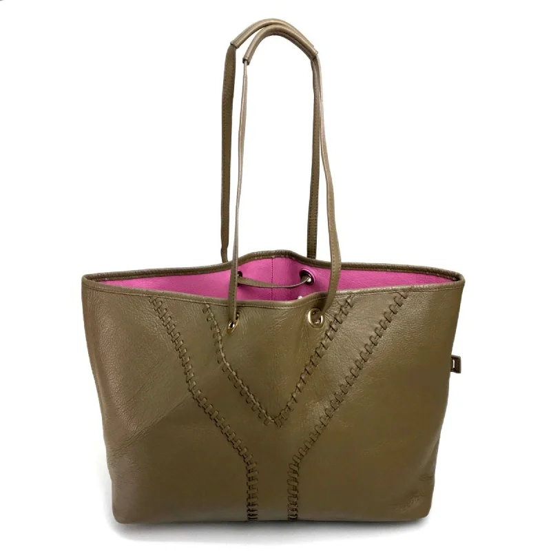 Canvas handle bags perfect for casual outings -Yves Saint Laurent   pink Leather Handbag Tote Bag (Pre-Owned)