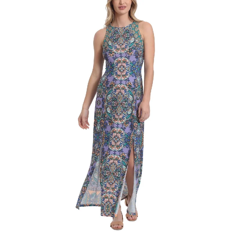 Fringed Dresses for Edgy -London Times Womens Sleeveless Paisley Maxi Dress