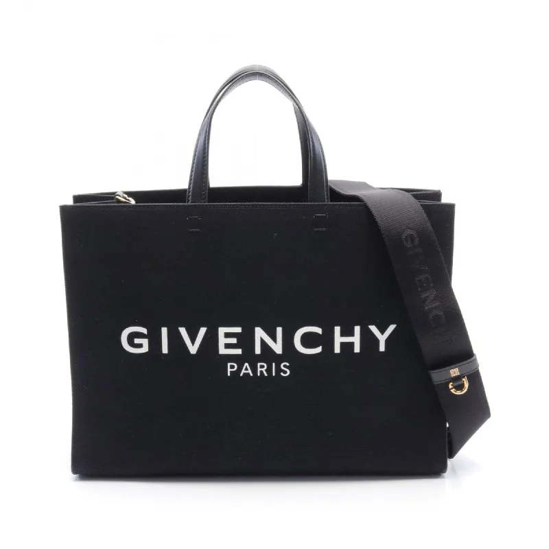 Handle bags with sturdy bases for stability -Givenchy   Canvas Leather Tote Bag (Pre-Owned)