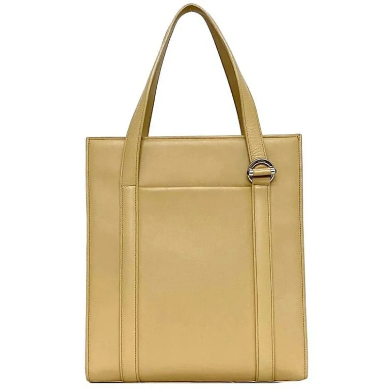 Handle bags with padded interiors for laptops -Cartier  Leather Tote Bag (Pre-Owned)