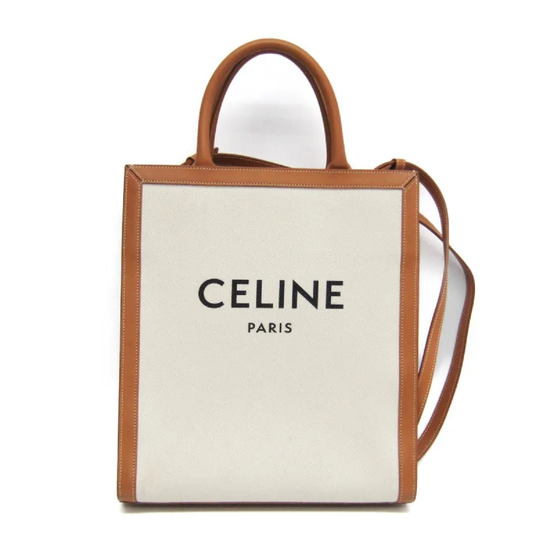 Handle bags with fun slogans for personality -Celine Camel Off- Canvas Leather Handbag Shoulder Bag Tote Bag (Pre-Owned)