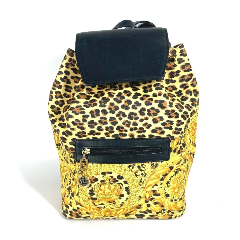 Handle bags with soft velvet for luxury -Versace  yellow Pvc Leather Backpack (Pre-Owned)