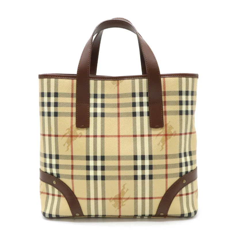 Handle bags with sturdy canvas for longevity -Burberry    Pvc Leather Handbag Tote Bag (Pre-Owned)