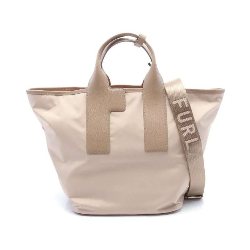 Handle bags with padded interiors for laptops -Furla  pink Nylon Leather Tote Bag