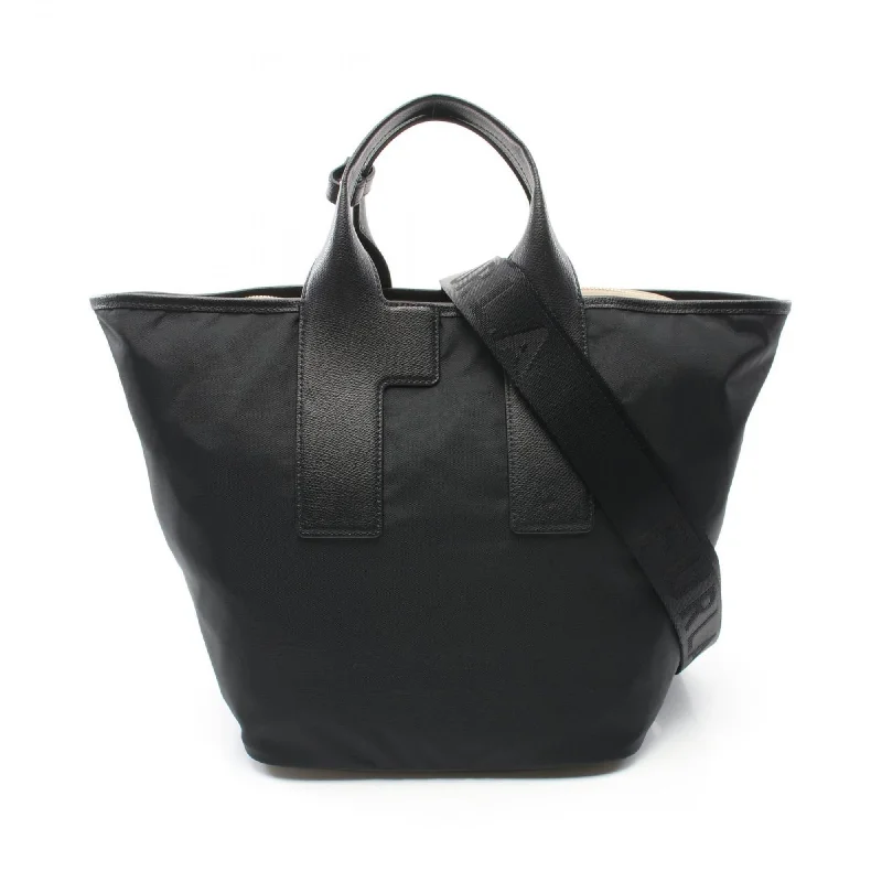 Handle bags with perforated details for style -Furla   Leather Nylon Canvas Tote Bag