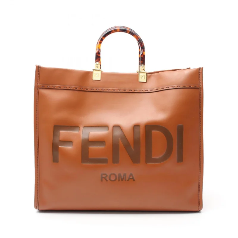 Handle bags with seasonal prints for holidays -Fendi  Leather Tote Bag (Pre-Owned)