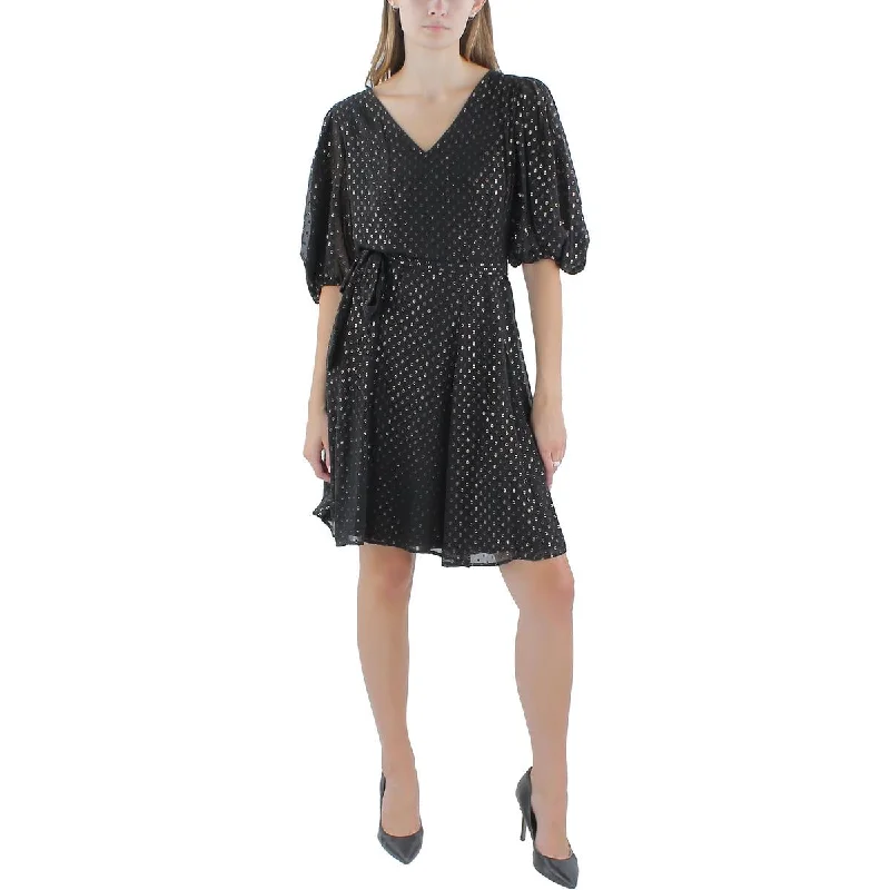 Work Dresses for Professional -DKNY Womens Chiffon Foiled Fit & Flare Dress