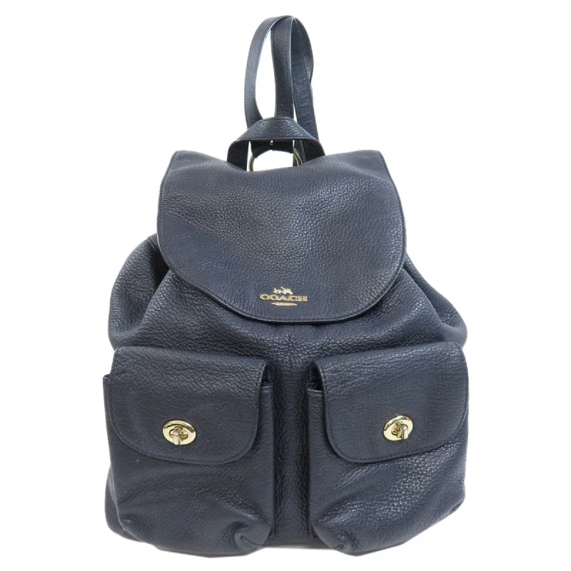 Handle bags with subtle embroidery for detail -Coach  Leather Backpack (Pre-Owned)