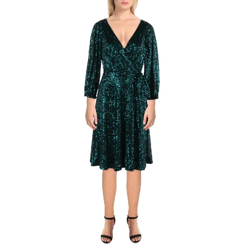 Abstract Dresses for Creative -DKNY Womens Sequined Party Dress Midi Dress