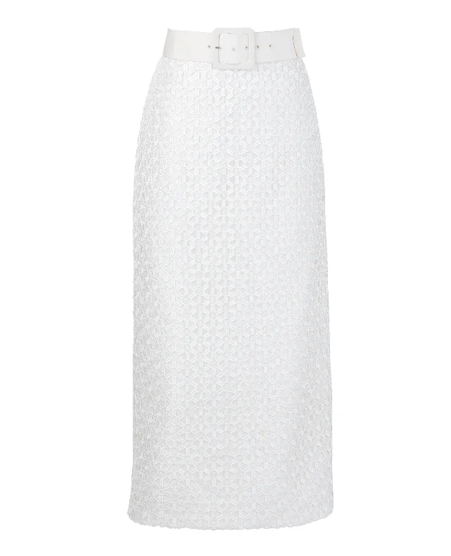 Mother's Day Dresses for Gift -Beata Skirt in Glazed Ivory