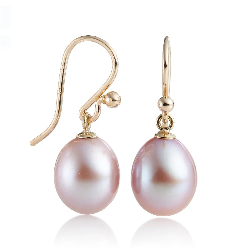 Short Drop Earrings for Subtle -Pink Pearl Drop Earrings