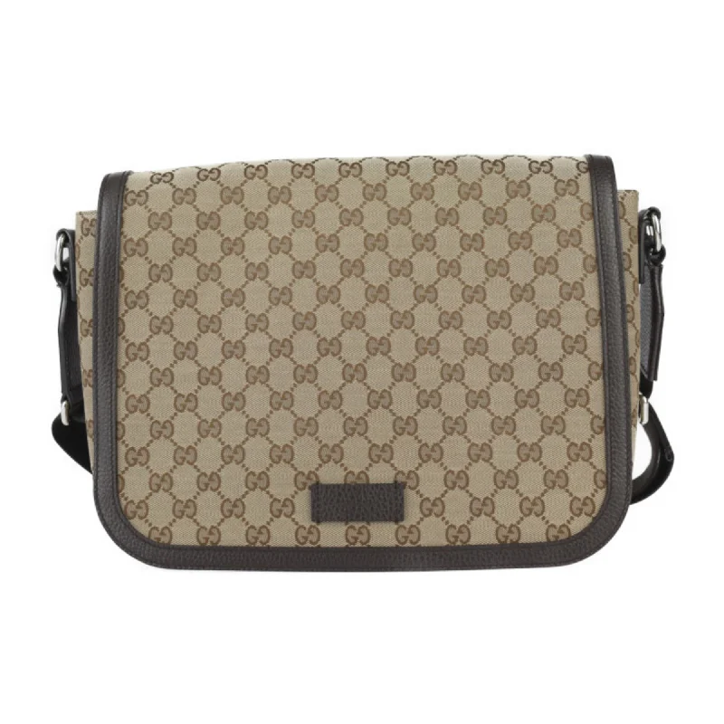 Handle bags with monogram designs for personalization -Gucci   Gg Canvas Leather Handbag Messenger Bag Shoulder Bag Tote Bag (Pre-Owned)