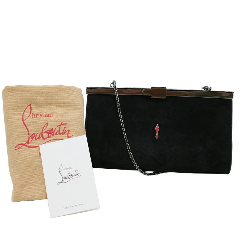 Handle bags with bright accents for pop -Christian Louboutin  Suede Clutch Bag (Pre-Owned)