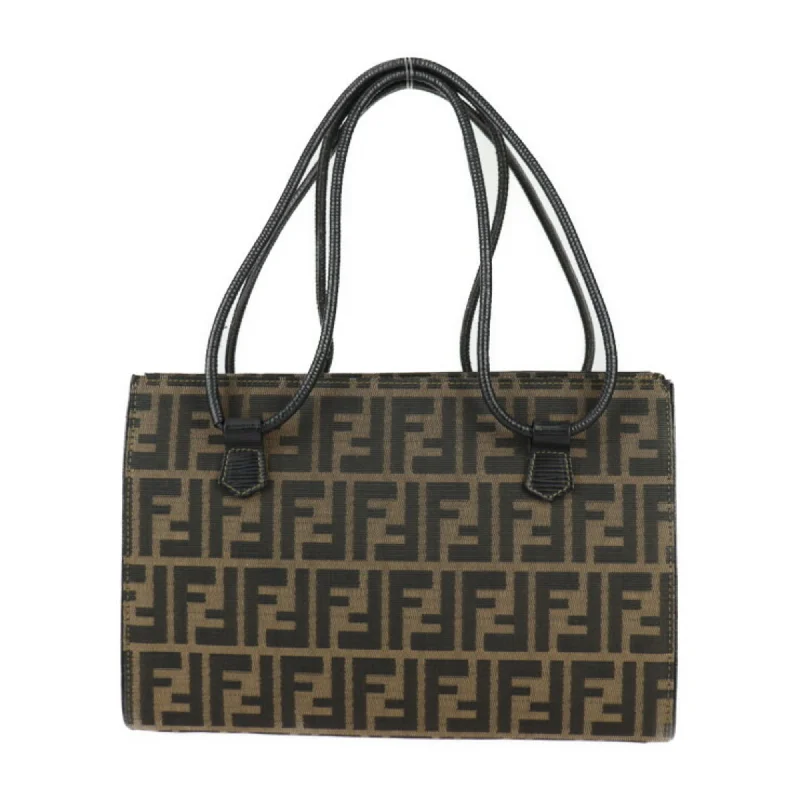 Handle bags with chevron designs for trend -Fendi   Canvas Leather Handbag Shoulder Bag Tote Bag (Pre-Owned)