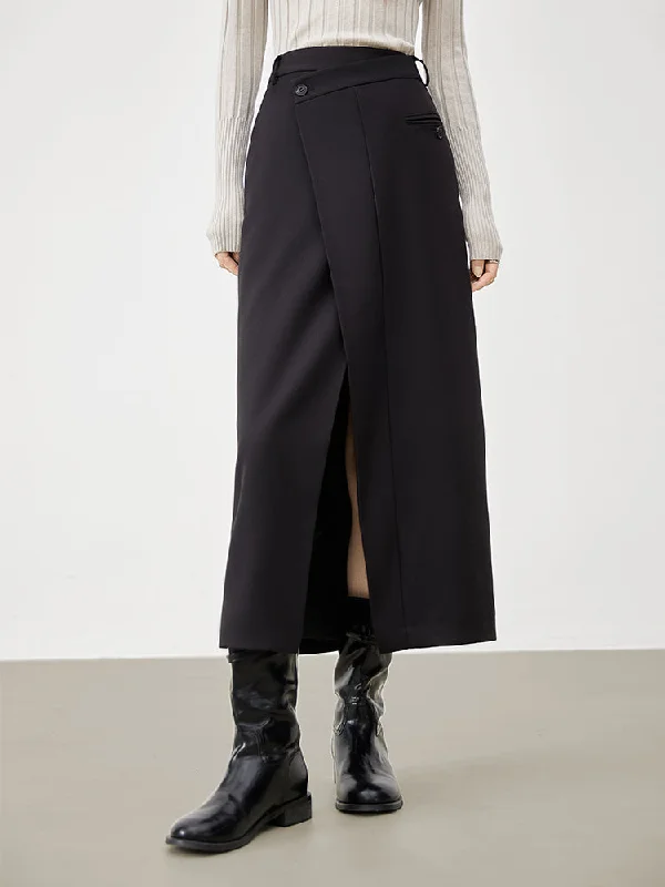 Modern Dresses for Trendy -Asymmetric Layer Graceful Wrap Maxi Skirt