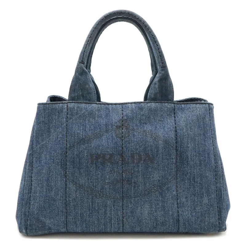 Handle bags with inner compartments for essentials -Prada Canapa Avio blue Canapa Handbag Tote Bag (Pre-Owned)