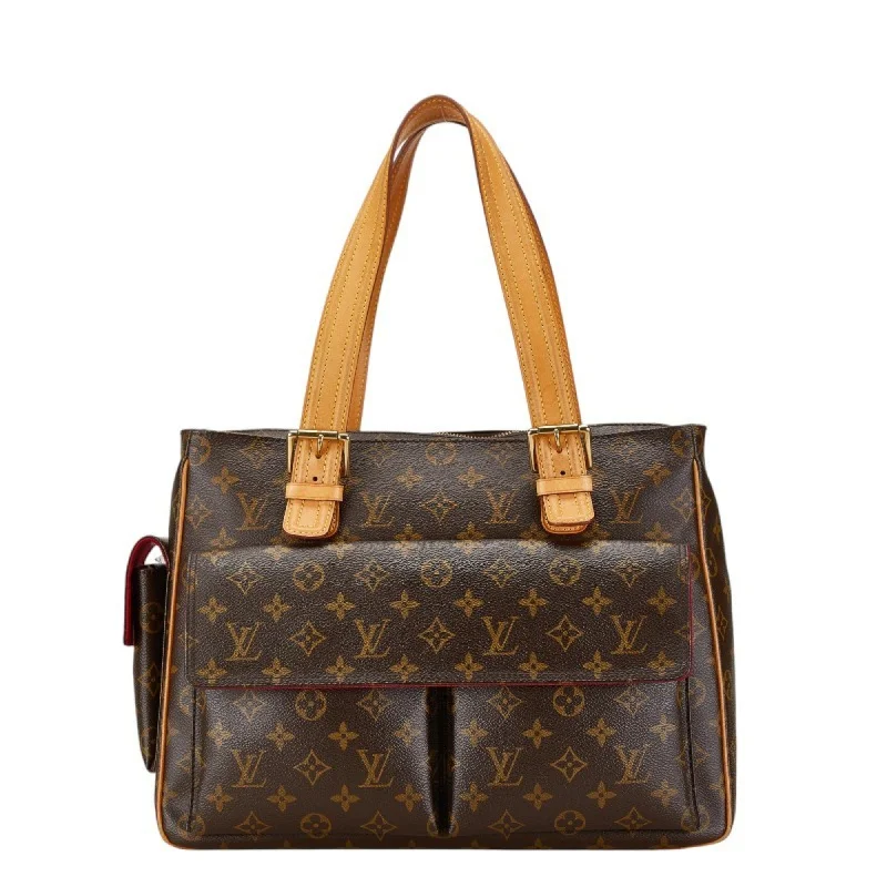 Handle bags with hidden pockets for security -Louis Vuitton  Monogram Leather Shoulder Bag Tote Bag (Pre-Owned)