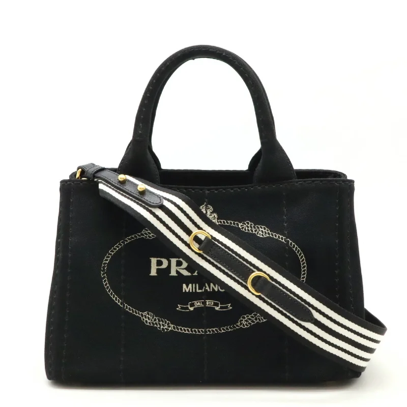 Handle bags with tropical leaves for summer -Prada   Canvas Shoulder Bag Tote Bag (Pre-Owned)