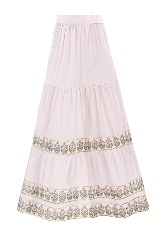 Silk Dresses for Luxurious -Parya Ruffle Skirt in Pink