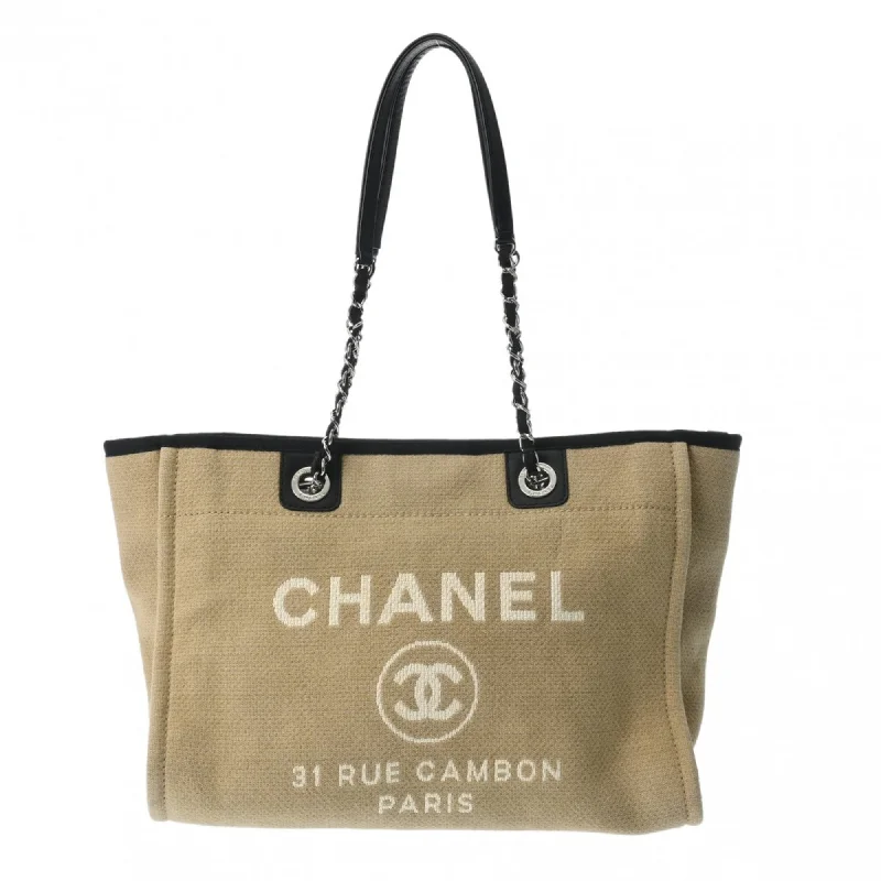 Handle bags with sleek silhouettes for fashion -Chanel Canvas Leather Tote Bag (Pre-Owned)