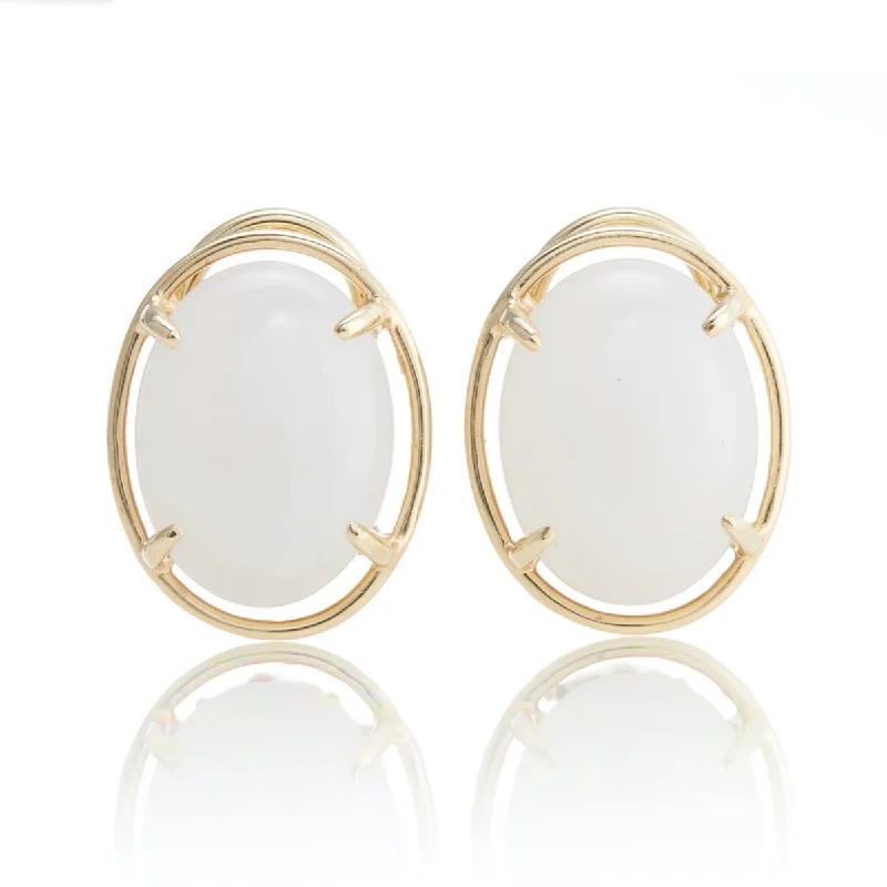 Drop Earrings for Graduation Day -Peninsula Earrings in White Jade