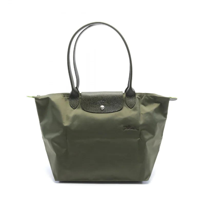 Handle bags with colorful handles for flair -Longchamp  Nylon Leather Tote Bag