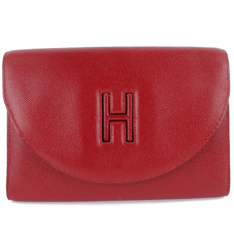 Handle bags with lightweight nylon for ease -Hermes  Color Rouge Vif Epsom Leather Clutch Bag (Pre-Owned)