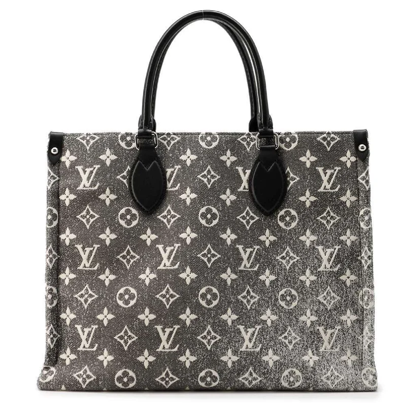 Handle bags with bold text for statements -Louis Vuitton Monogram  Noir  blue Tote Bag (Pre-Owned)