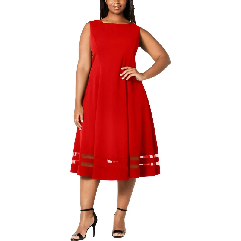 Celtic Dresses with Knotwork -Calvin Klein Womens Illusion Knee Length Fit & Flare Dress