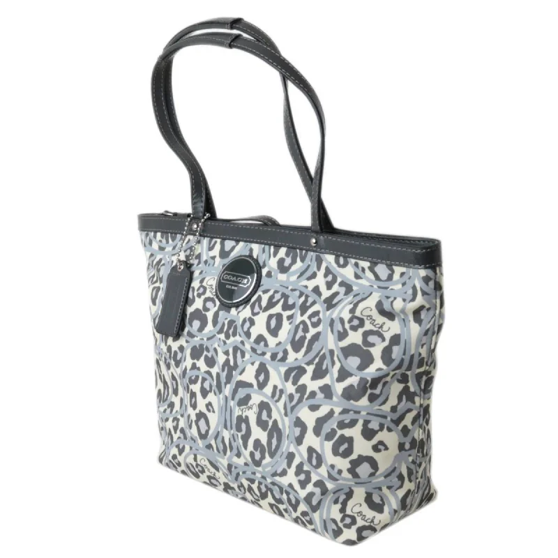 Handle bags with monogram designs for personalization -Coach Ocelot   Nylon Tote Bag (Pre-Owned)