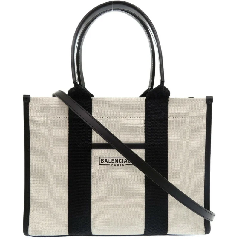 Durable handle bags for heavy-duty everyday use -Balenciaga  Cotton Canvas Leather Shoulder Bag Tote Bag (Pre-Owned)