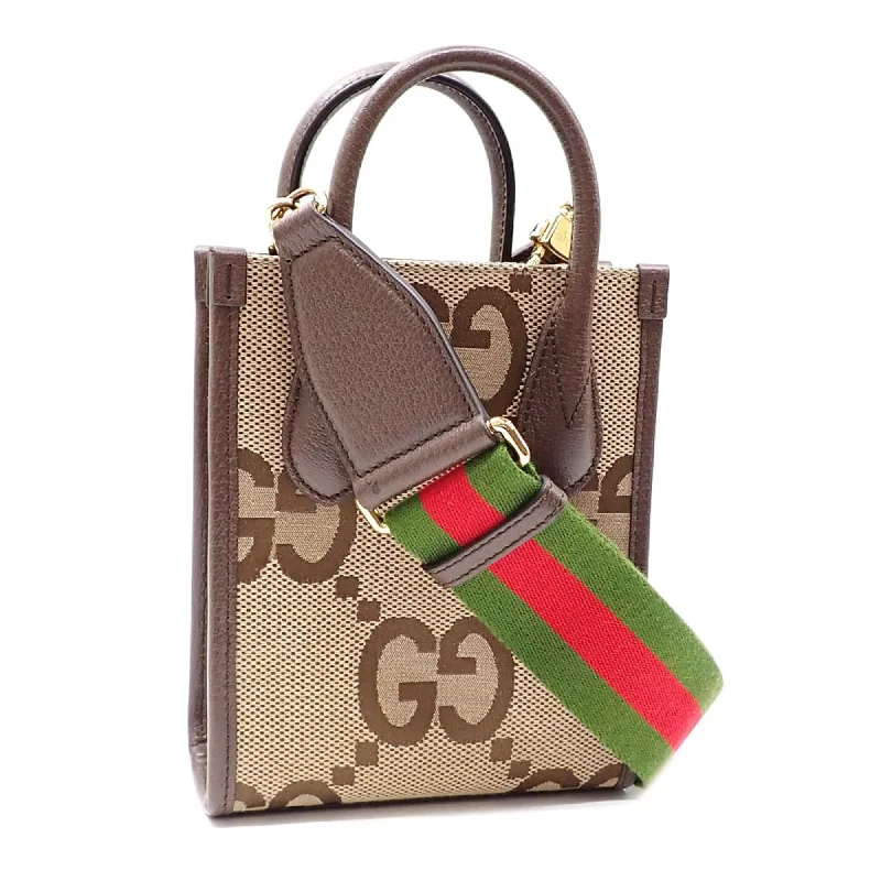 Handle bags with lightweight nylon for ease -Gucci   Gg Canvas Leather Tote Bag (Pre-Owned)