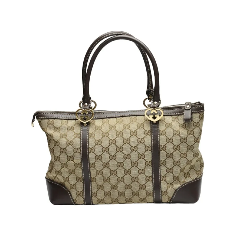 Quilted handle bags with stylish textured finish -Gucci  Gg Canvas Handbag Tote Bag (Pre-Owned)