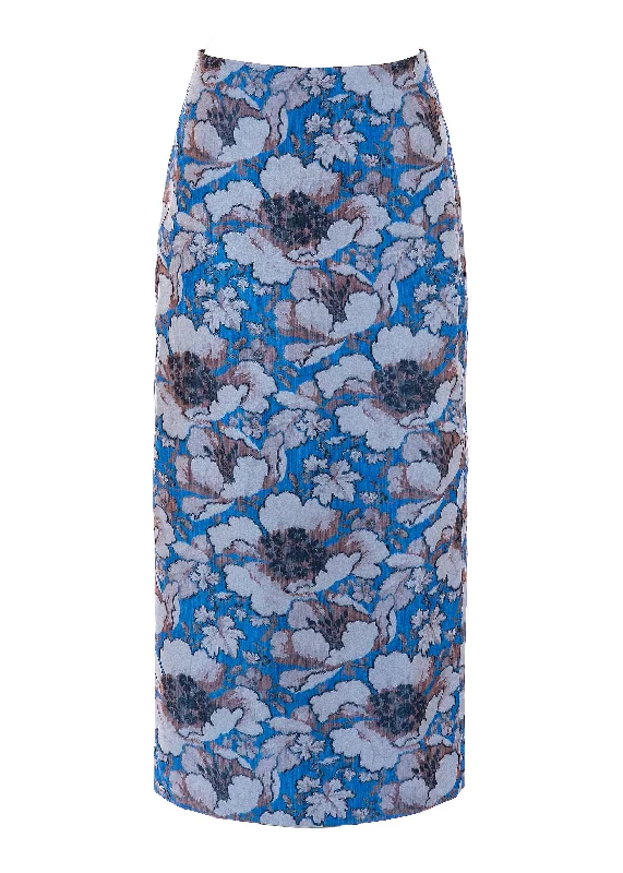 Ball Gown Dresses for Glamour -Beata Skirt in Light Marine Floral