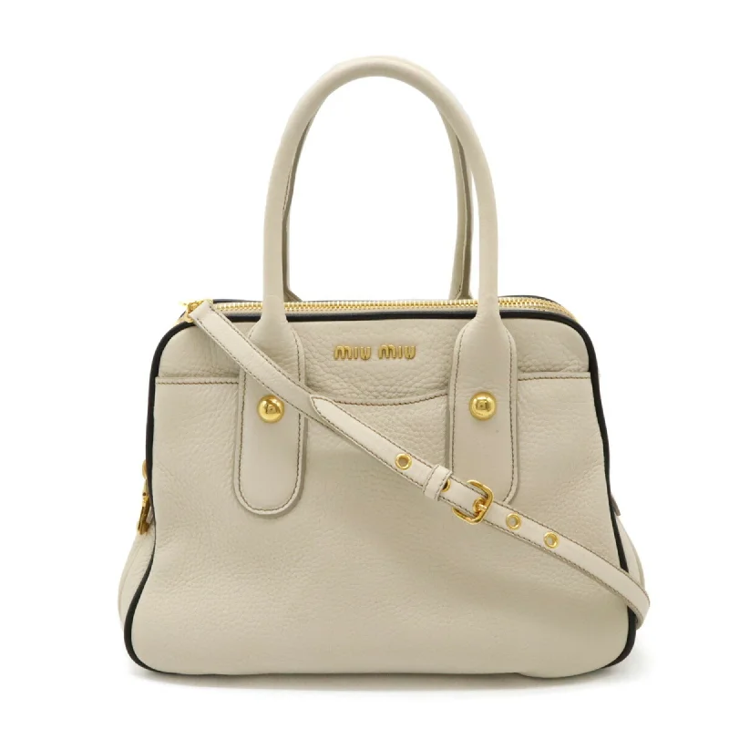 Handle bags with bright accents for pop -Miu Miu  Leather Handbag Shoulder Bag Tote Bag (Pre-Owned)