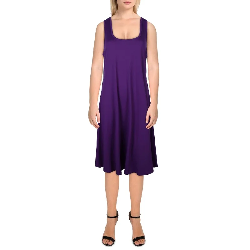 Cotton Dresses for Comfort -24seven Comfort Apparel Womens Sleeveless Knee Length Midi Dress