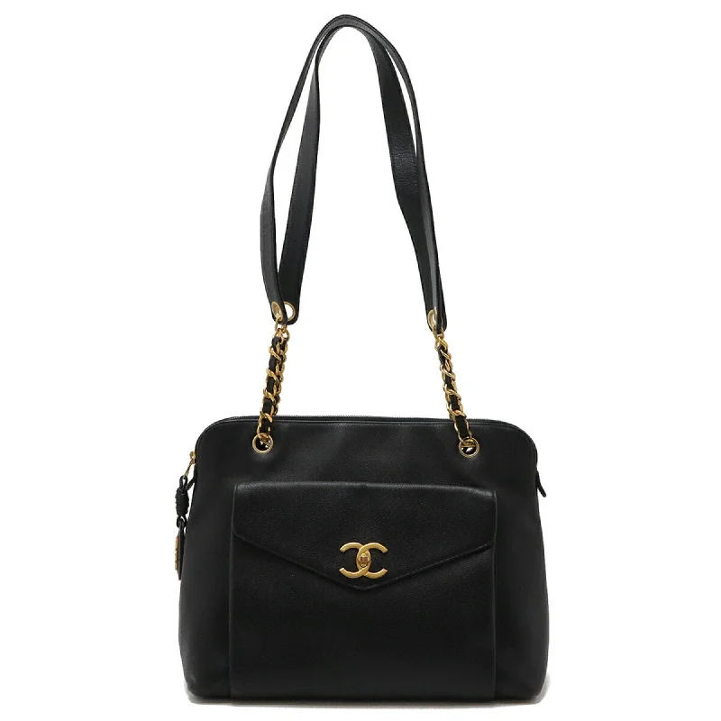 Handle bags with eco-friendly bamboo handles -Chanel  Caviar Leather Shoulder Bag Tote Bag (Pre-Owned)