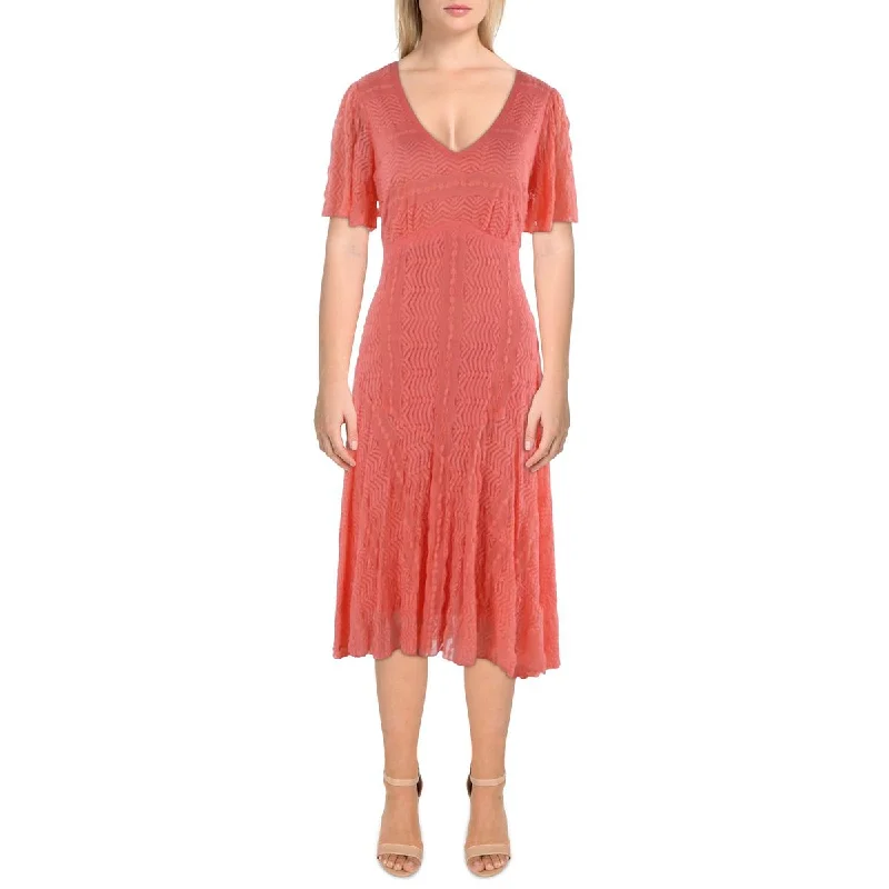 Retro Dresses for Throwback -Rabbit Designs Womens Lace Lining Midi Dress