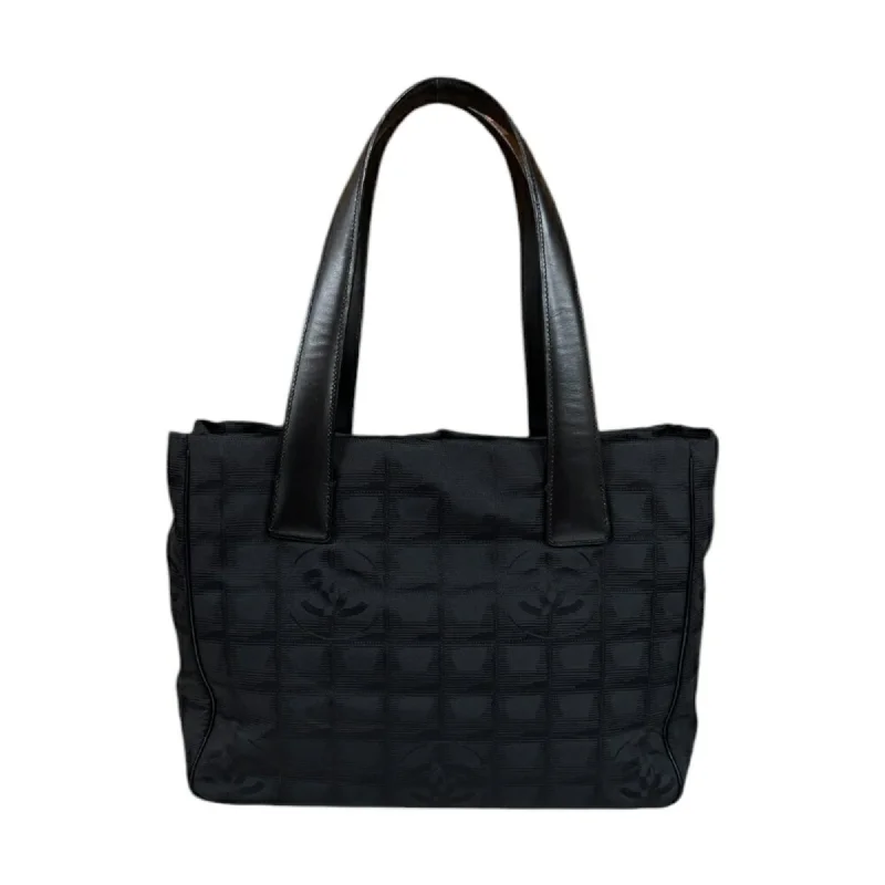 Handle bags with double handles for strength -Chanel New Travel Line  Nylon Canvas Leather Tote Bag (Pre-Owned)