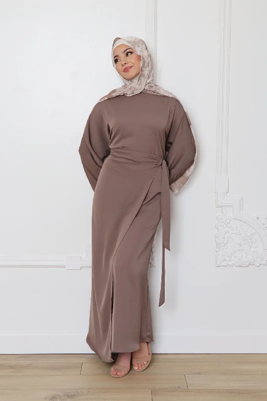 Abstract Dresses for Creative -Milah Wrap Abaya- Mink