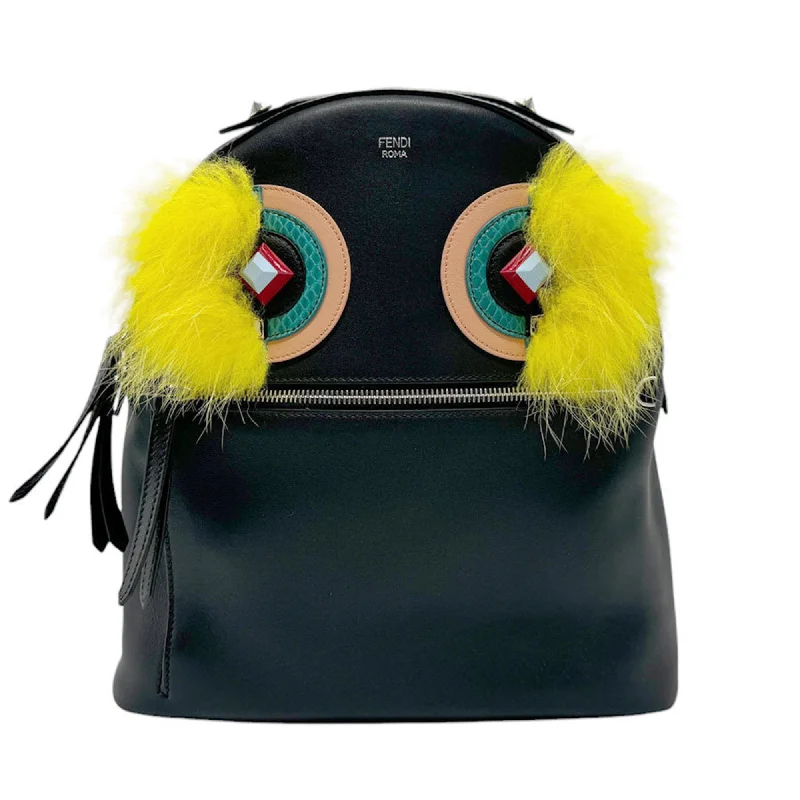 Handle bags with side pockets for organization -Fendi   Leather Fur Backpack (Pre-Owned)